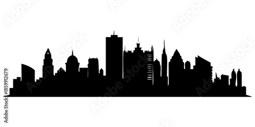 A skyline icon bold outline vector illustration design
