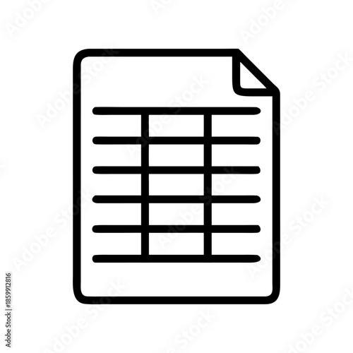 A spreadsheet icon bold outline vector illustration design
