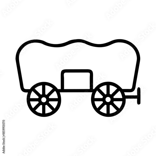 A wagon icon bold outline vector illustration design