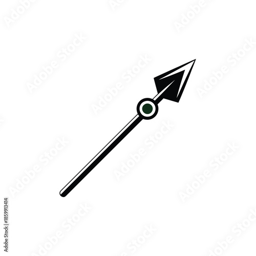 A black and green arrow design isolated on a plain white background