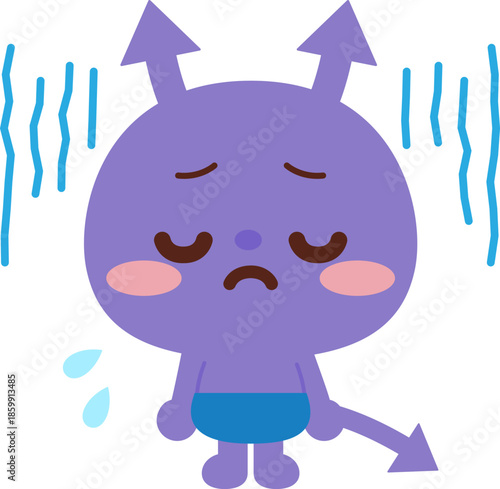 しょんぼりするばい菌のキャラクター