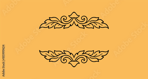 traditional Thailand flower decoration art. Thai art ornament