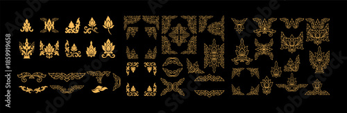 traditional Thailand flower decoration art. Thai art ornament