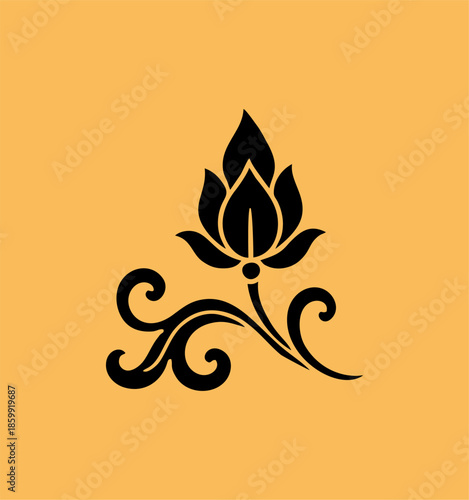 traditional Thailand flower decoration art. Thai art ornament