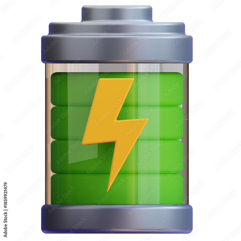 Obraz premium 3D Battery Charging Icon