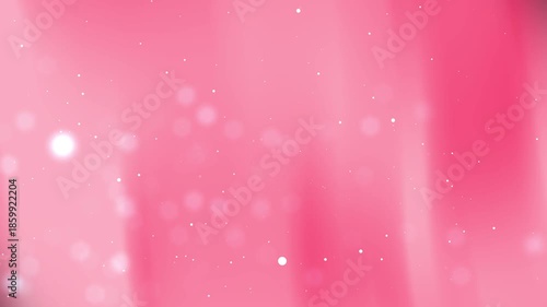 Pink gradient background features glowing light particles and blurred bokeh effects