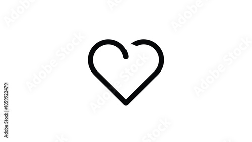 Minimalist heart line icon symbol for love and emotion in graphic design.