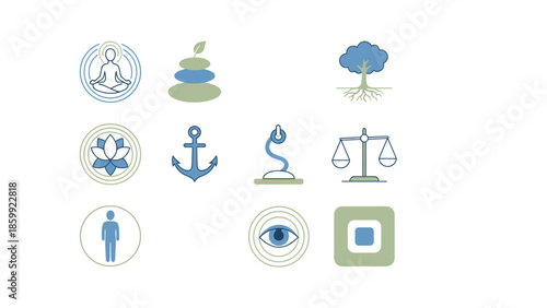 Collection of Diverse Icons Representing Various Concepts and Symbols.