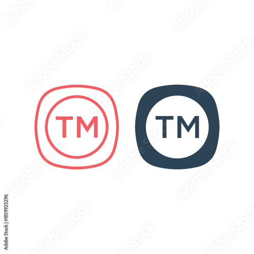 TM, trade mark signage icons set flat vector template design trendy