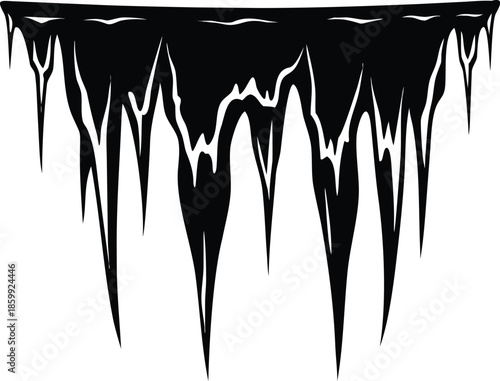 Silhouette Of Frozen Icicles