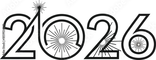 Happy new year celebration with fireworks at night hasil akhir 68