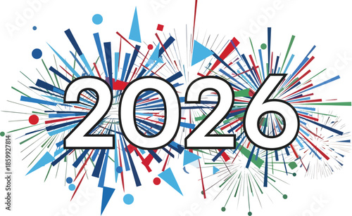 Vibrant hasil-akhir-97 graphic celebrating happy new year with colorful explosion