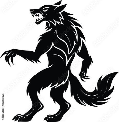 Silhouette Of Werewolf Howling