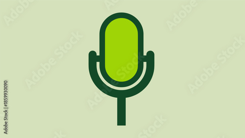 Green Microphone Icon for Audio Recording and Voice Communication.
