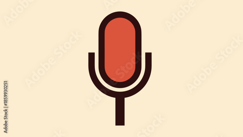 Retro Microphone Illustration - Vintage Audio Recording Device for Podcast and Broadcast.