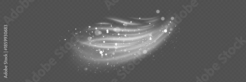 Air, wind effect isolated on transparent background. Airflow overlay fresh air for cleaning, cooling or changing the air. Wind Wave Effect. 3D vector illustration.