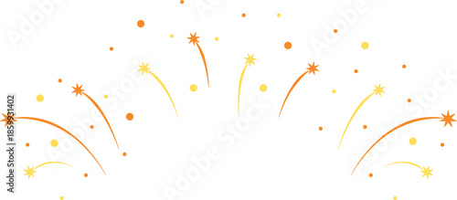 Fireworks Celebration Set of new year firework PNG. Collection of golden, Colorful fireworks on white background. Art design suitable for decoration Happy new year concept.