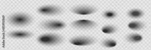Vector shadows isolated. Set of round and square shadow effects.