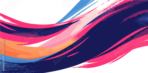 다채로운 색상의 추상적인 붓 터치 효과가 있는 동적인 배경 디자인