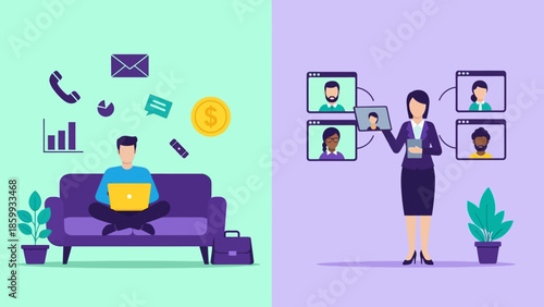 Collection of celestial bodies and space exploration icons including planets, moon, sun, star, rocket, and telescope on beige and blue backgrounds