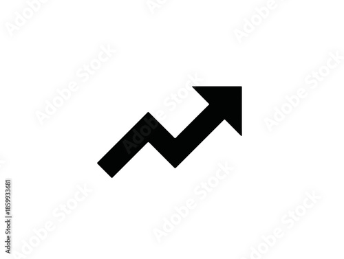 그래프 화살표가 위쪽을 가리키며 상승 추세를 나타내는 단순한 디자인