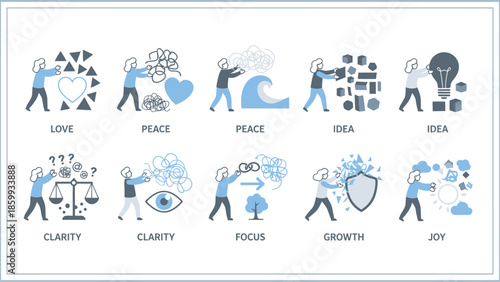 Conceptual Illustrations of Abstract Ideas and Human Emotions.