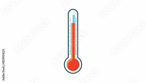 Rising temperature thermometer with red mercury column