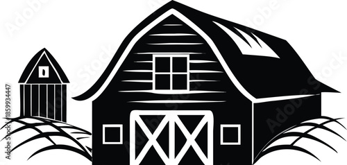 Silhouette Of Barn Farmhouse