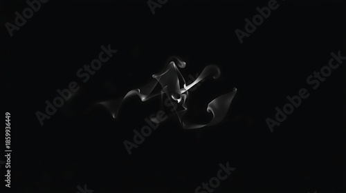 Ethereal smoke tendrils dance in dark mysterious space