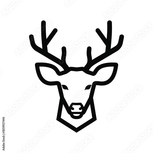 Minimalist deer head logo design Vector