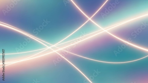 Abstract neon light trails intersecting in a vibrant futuristic backdrop