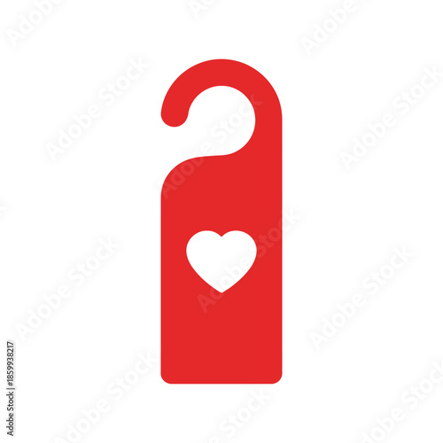 Red door hanger with heart symbol Vector