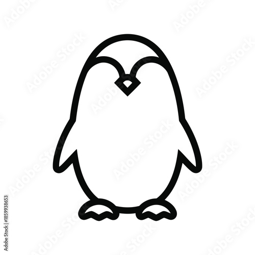 Minimalist penguin line art illustration Vector