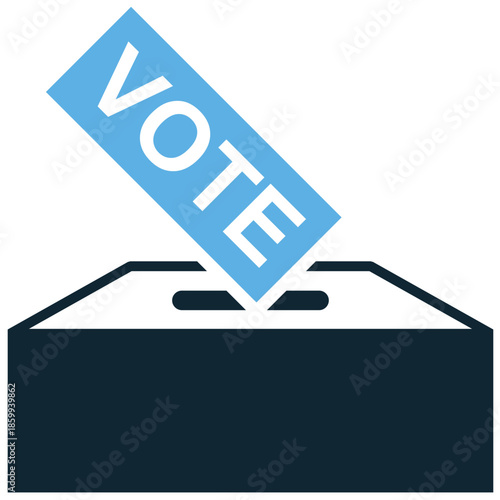 Civic vote icon vector for election campaigns. Ideal for illustrating democracy, ballot boxes, political rights, and citizen participation.