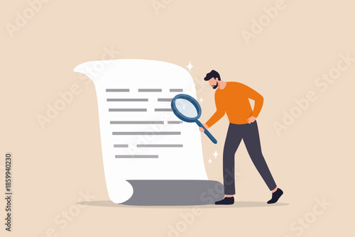 Person Looking At Paper List