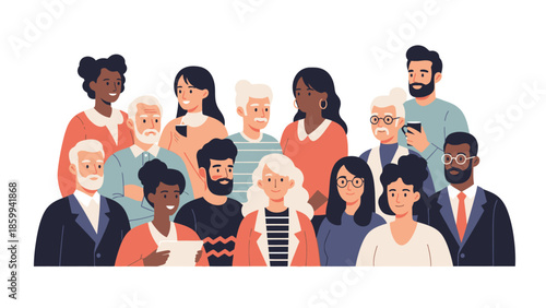 Diverse group of people of various ages and ethnicities.