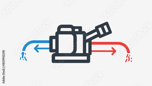 Air Conditioning Unit with Arrows Indicating Airflow.