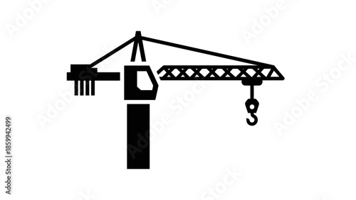 Crane Silhouette Icon Graphic Design Element.