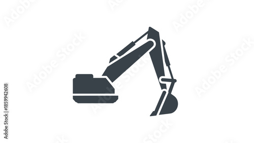 Excavator Machine Heavy Equipment Illustration.
