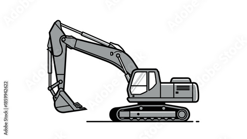 Excavator Machine Heavy Equipment Illustration 1.