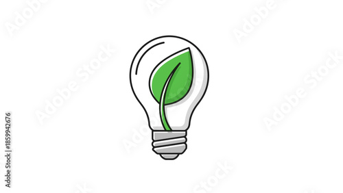 Green Light Bulb Eco Friendly Concept 1.