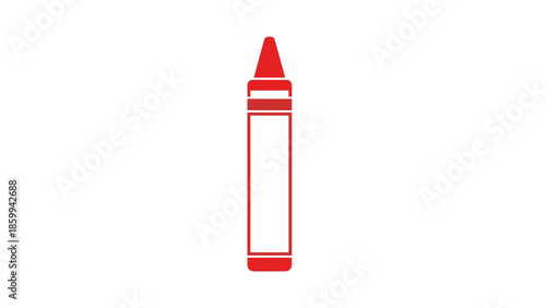 Red Crayon Illustration on White Background 1.