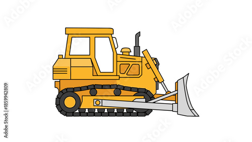 Yellow Bulldozer with Blade and Tracks 1.