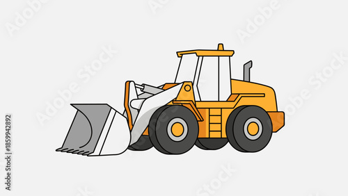 Yellow Front End Loader Illustration 4.