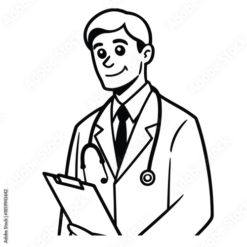 Doctor silhouette collection. Medical officer silhouette vector illustration isolated on a white background.