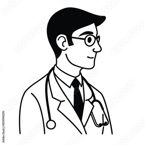 Doctor silhouette collection. Medical officer silhouette vector illustration isolated on a white background.