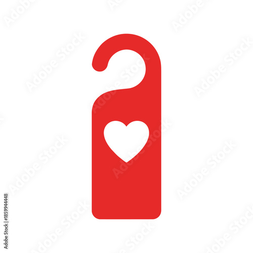 Red heart shaped door hanger illustration Vector