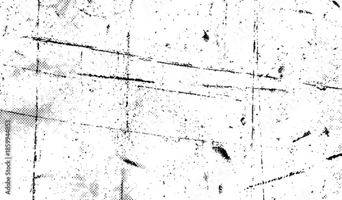 Minimalist Abstract Black and White Grunge Texture Vector Design with Dust, Scratches, Grainy Noise and Raw Distressed Visual Effects.