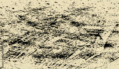 Minimalist Abstract Black and White Grunge Texture Vector Design with Dust, Scratches, Grainy Noise and Raw Distressed Visual Effects.