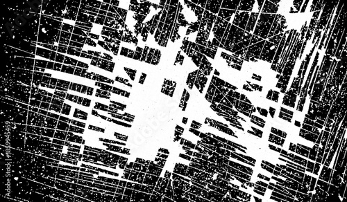 Minimalist Abstract Black and White Grunge Texture Vector Design with Dust, Scratches, Grainy Noise and Raw Distressed Visual Effects.